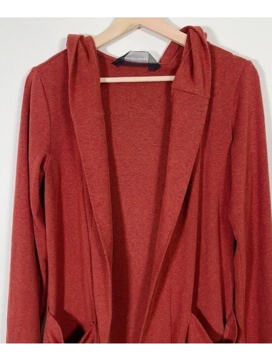 Code x Mode Lightweight Open-Front Rust Cardigan - Picture 4 of 13